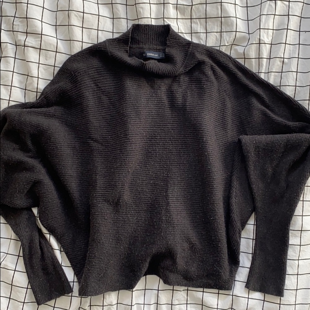 Charcoal mock neck Zara dolman sweater (M)